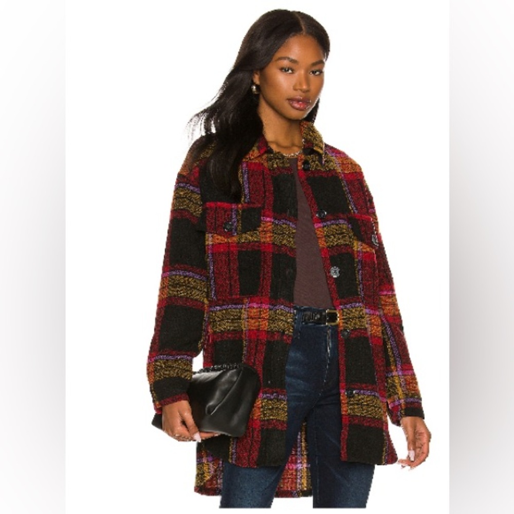 Sanctuary Midi Shacket in Carson Plaid
